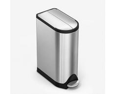 Simple Human Poubelle à pédale en Acier Inoxydable Argenté 19,6 x 39,7 x 55,3 cm