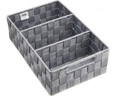 Wenko 21532100 Adria Boîte de Rangement Salle de Bain avec Poignée Gris Dimensions 32,0 x 21,0 x 10,0 cm