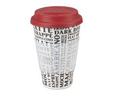 CAMBRIDGE CM045291 Mug Ã emporter rÃ©utilisable CM04529 Coffee Aroma sans bisphÃ©nolÂ A, Bambou, Rouge, One Size