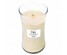 Woodwick 93070 Bougie dans Un Vase en Verre Ovale, Beige, 10 x 10 x 18 cm