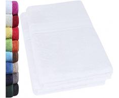 NatureMark Lot de 2 Serviettes de Bain 100% Coton Blanc 70 x 140 cm