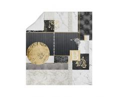 Soleil docre Plaid Polaire Imprimé/, William, Sherpa, Polyester, Gris, 130x150 cm