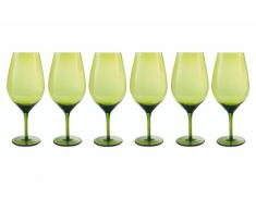 Villa dEste Home Tivoli Happy Hour Lot de 6Â Verres Ã vin, Verre, Vert, 25Â x 7Â x 7Â cm
