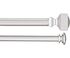 AmazonBasics Tringle Ã rideau double avec embouts carrÃ©s 2,54 cm, de 1,83 Ã 3,65 m, Nickel