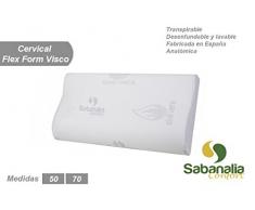 Sabanalia Aloe Vera Oreiller cervical en viscoÃ©lastique 50 x 33 x 11 cm
