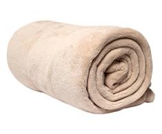 Soleil dOcre 511633 Calin Couverture Extra Douce en Microfibre Ecru/ Beige 240 x 220 cm