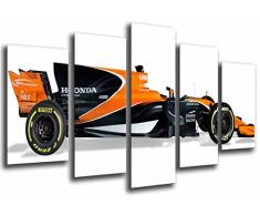 Tableau Moderne Photographique, Impression sur bois, McLaren Honda Formule 1, Fernando Alonso 2017, 165 x 62 cm, ref. 26561