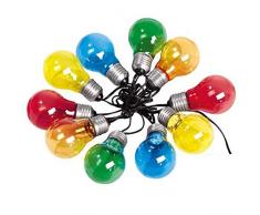 Guirlande lumineuse de jardin 10 ampoules transparentes guinguette LED multicolore FANTASY C10 7.50m
