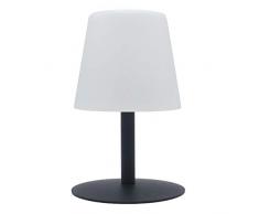 Lampe de table sans fil pied en acier gris LED blanc chaud/blanc dimmable STANDY MINI Rock H25cm