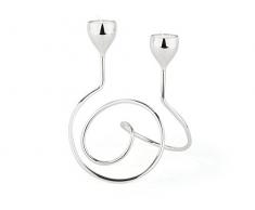 Zilverstad 2Â Branches RICCIO Photophore, mÃ©tal, Argent, 14.5Â x 21Â x 23.2Â cm