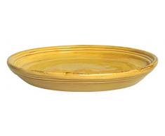 ColÃ maioliche et Terrecotte Depuis 1650Â Paille Plat Rond, Terre Cuite, Jaune, 38Â x 38Â x 8Â cm