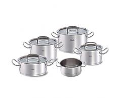 Fissler Original-Profi Collection / Lot de Casseroles En Acier Inoxydable, 5 PiÃ¨ces (3 Casseroles, 1 RÃ´tissoire, 1 Encart Sur La Vapeur), Avec Couvercle En Verre, Induction