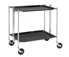 Platex Textable 500250002 Table Roulante 2 Ãtages Noir ChromÃ©