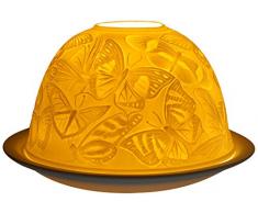 Him DL0008 Papillon (Butterfly) -photophore en Porcelaine, Blanc CassÃ©, 12x12x8 cm