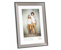 Deknudt Frames S45FD2 Cadre Photo avec Filet Résine Argenté/Noir 13 x 18 cm