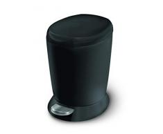 simplehuman, poubelle ronde Ã pÃ©dale, plastique noir, 6 litres