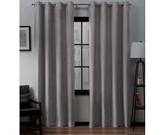Exclusive Home Curtains Exclusif Maison Rideaux Loha en Lin Grommet Top fenÃªtre Panneau de Rideau Paire, Polyester, Gris Tourterelle, 84 Length