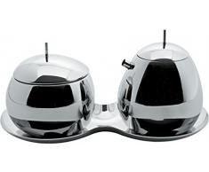 Alessi San02 Fruit Basket Service Sucre et CrÃ¨me ComposÃ© de: CrÃ©mier, Plateau et Sucrier en Acier Inoxydable 18/10 Brillant