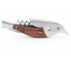 Kikkerland Tire-Bouchon en Forme doiseau Palissandre/Acier Inoxydable 18/8 ArgentÃ©