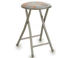 AR Tabouret Pliable Print Carte 44 x 30 x 30 cm, Multicolore
