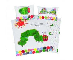 Herding LA CHENILLE QUI FAIT DES TROUS Parure de Lit Réversible pour Enfants, Housse de Couette 100 x 135 cm, Taie dOreiller 40 x 60 cm, Flanelle