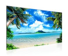 Tableau decoration murale Palmiers de plage - XXL Impression sur Toile Salon Appartment 1 Parties - prÃªt Ã accrocher - 603312a