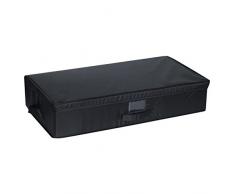 Mondex EVE715-01 BoÃ®te de Rangement Sous Lit avec Porte Etiquette ModÃ¨le L Plastique/Tissu Noir 70 x 39 x 2 cm