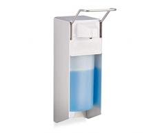 Relaxdays Distributeur de savon mural pour désinfectant 500 ml, Blanc