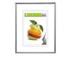 Hama Cadre photo en plastique Sevilla (taille du Cadre de 21 x 29,7 cm (DIN 4) avec bordure de 9 mm x 17 mm, pour une photo de 15 x 20 cm, verre en polystyrène) Argent Mat