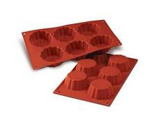 Silikomart 20.035.00.0060 SF035 Moule Forme Brioche CannelÃ©e 6 CavitÃ©s Silicone Terre Cuite