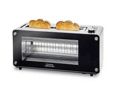 Cecotec Grill-pain VisionToast. Fenêtres en verre, Fente, 7 Niveaux pour Toaster, 3 Fonctions , 7 Positions, Capacité pour 2 tranches et 1260 W.