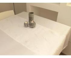 Soleil dOcre 800390 Happiness Chemin de Table Polyester Blanc 40 x 140 cm