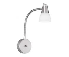 Reality Leuchten R8819-07 Spot mural Halogène, sauf 1x G9 avec bras flexible, Nickel Mat, Verre Blanc