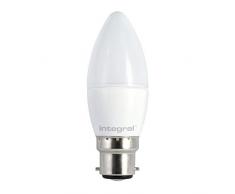 Integral LED ILB35B22O6.5D27KBEWA Ampoule LED B22 Chandelle 6,5 W 2700 K 470 lm Dimmable Plastique/Aluminium/Verre/Nickel Brossé Blanc Chaud 11,2 x 3,8 cm