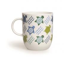 Excelsa Animals Tasse mug, 400Â ML, Porcelaine, Blanc Tortue 8.9x8.9x10.6 cm Blanc/Multicolore