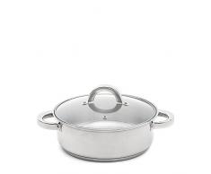 Quttin Caesar - Casserole 22cm/3l/0,8mm acier inox tous feux+induction avec couvercle caesar