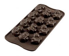 Silikomart 22.127.77.0065 SCG27 Moule pour Chocolat Forme Anges 12 Cavités Silicone Marron