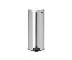 Brabantia -114786 - Poubelle à Pédale NewIcon avec Seau Intérieur en Métal 30 L - Inox Mat