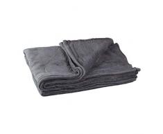 Relaxdays Couverture grande polaire douce plaid moelleuse douillet lavable 30°C HxlxP: 1 x 150 x 200 cm, gris