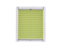 Sunl INES Store plissé fabriqué en Allemagne, lumière du Jour, echtc Rush Wohn-Guide Klemmfix, Argent Gris Rail, 50 x 150, Plastique, Vert, 50 x 2.3 x 150 cm