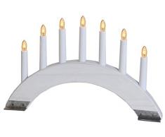 Star 247-38 chandelier Viking Bow 7 lumières, couleur: finition blanc matériel: bois/métal, ca. 27 cm x 42 cm boite coloré