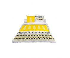 Soleil docre Ananas, Parure, Housse de Couette, Polyester, Jaune, 220 x 240 cm