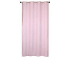 HomeMaison Rideau Uni Aspect Velours, Polyester, Vieux Rose, 240x140 cm