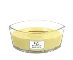 WoodWick Ellipse bougie parfumÃ©e avec mÃ¨che qui crÃ©pite, Citronnelle & Lys, Temps de combustion jusquÃ 50 heures