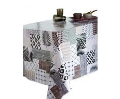 CALITEX TROPICAL TEXTURE, Nappe Toile Cirée Rectangulaire, PVC, Beige, 140x250 cm