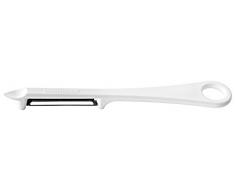 Fackelmann 42011 Eplucheur Ã lÃ©gumes pour gaucher et droitier, couteau Ã©pluche lÃ©gumes, couteau Ã©plucheur, Acier inoxydable, Plastique, Noir, Blanc, 16,5cm