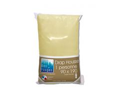 Nuit des Vosges 2096217 Cotoval Drap Housse Uni Coton Ecru 90 x 190 cm
