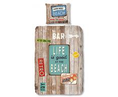 Good Morning Parure de Couette, Coton, Multicolore, 200x140x1 cm