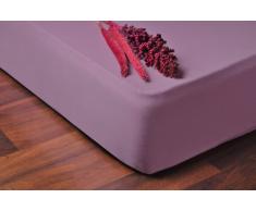 DecoKing Spannbettlaken Drap Housse, Coton, Lilas, 140 x 200-160 x 200 cm