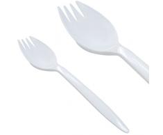 Decor Service CuillÃ¨re de Fourchette, Plastique, Blanc, 14Â cm